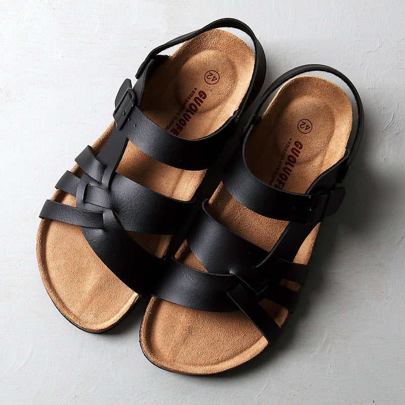 Men's Two-way Summer Large Size Flat Bottom Sandals
