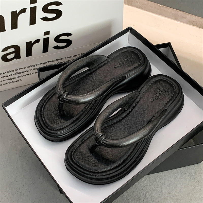 Women's Summer Thick-soled Two-color Matching Flip-flops Comfortable Sandals