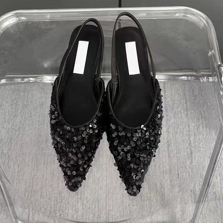 Women's Wear Pointed Toe Back Strap Low Sandals
