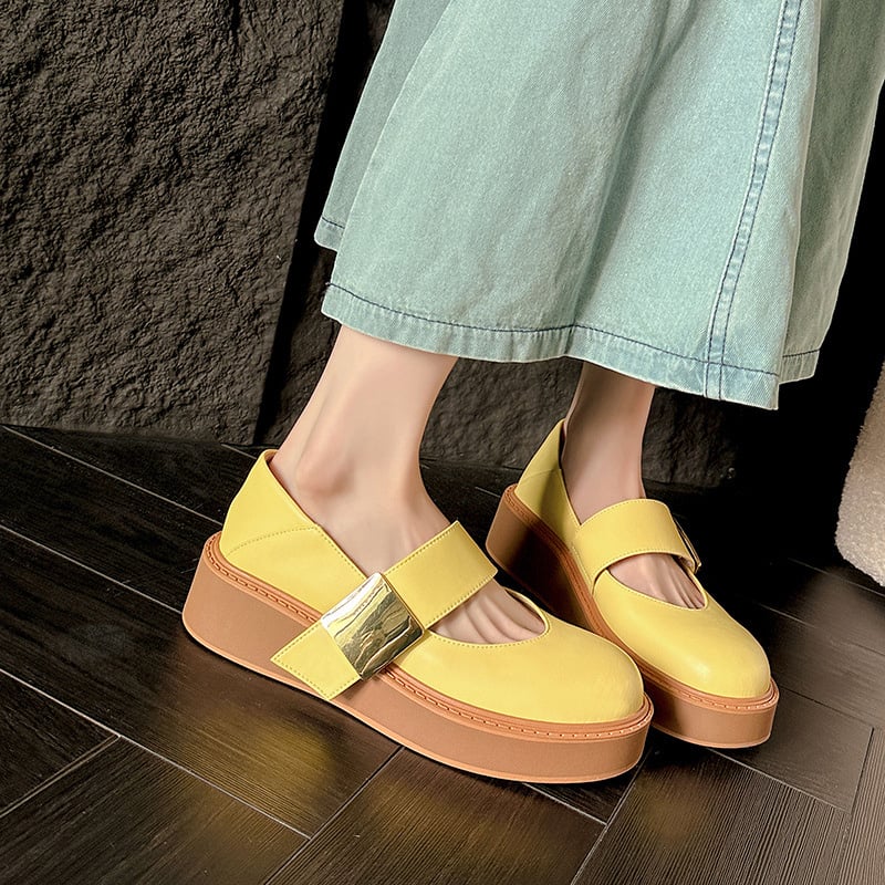 Marie Claire Round Toe Flatforms Mary Jane Shoes
