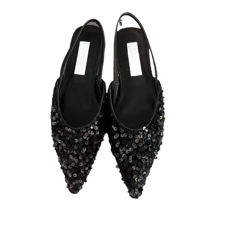 Women's Wear Pointed Toe Back Strap Low Sandals