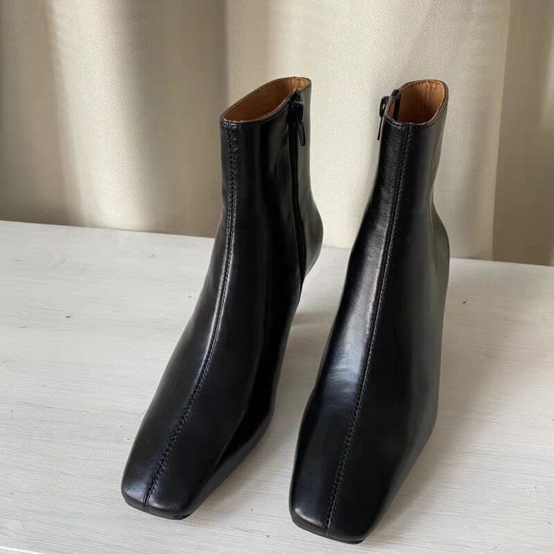 Classic Slimming Boots Elegant Glove-Like Ankle Boots Kitty Heel Side Zipper Boots