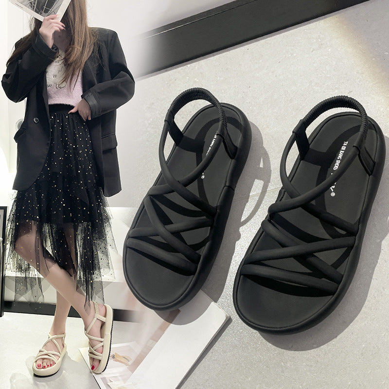 Women's Roman Fashion High-grade Dress Fairy Style Thick Sandals