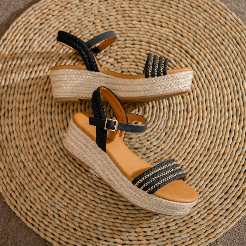 Summer Strap Chain Decorative Platform Fashion Sandals