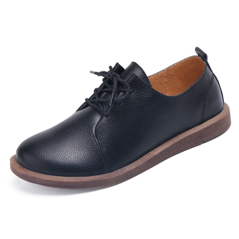 Women Coze Vegan Leather Lace Up Flat Shoes