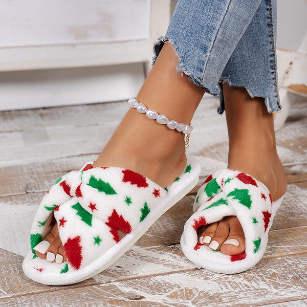Christmas Warm Fuzzy Flat Slippers