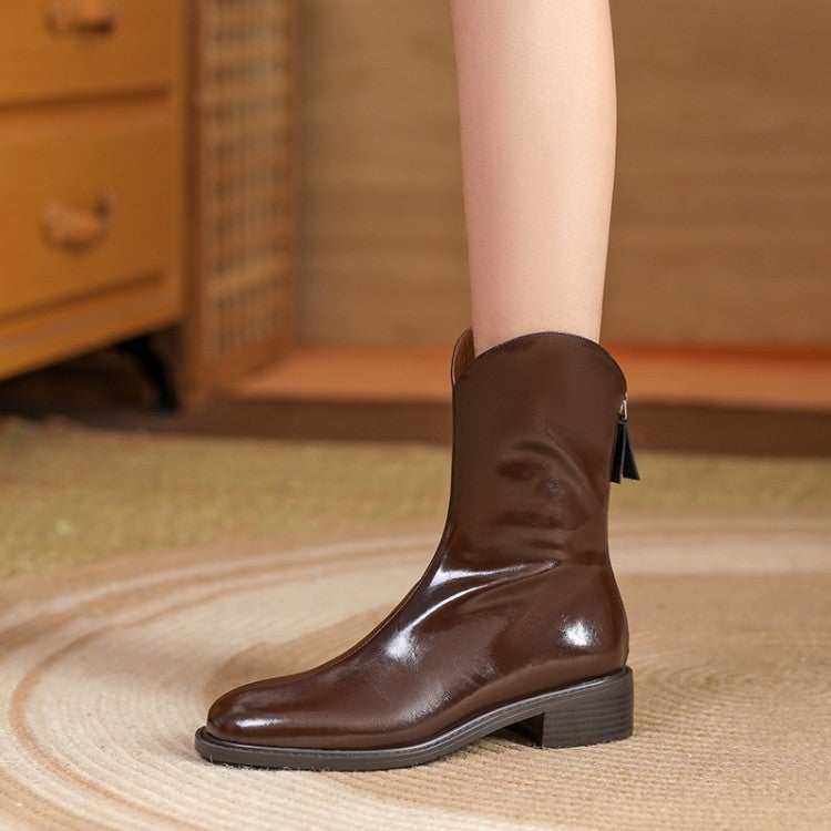 Handmade Genuine Leather Short Boots for Women
