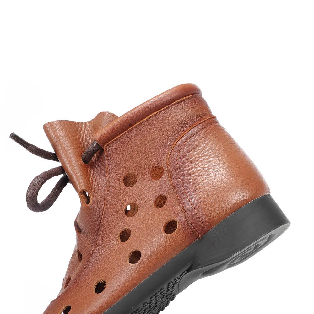 Handmade Summer Boots for Women,Flat Shoes, Gladiator Sandals, Retro Oxford Shoes, Vintage style Leather Shoes Brown/Coffee