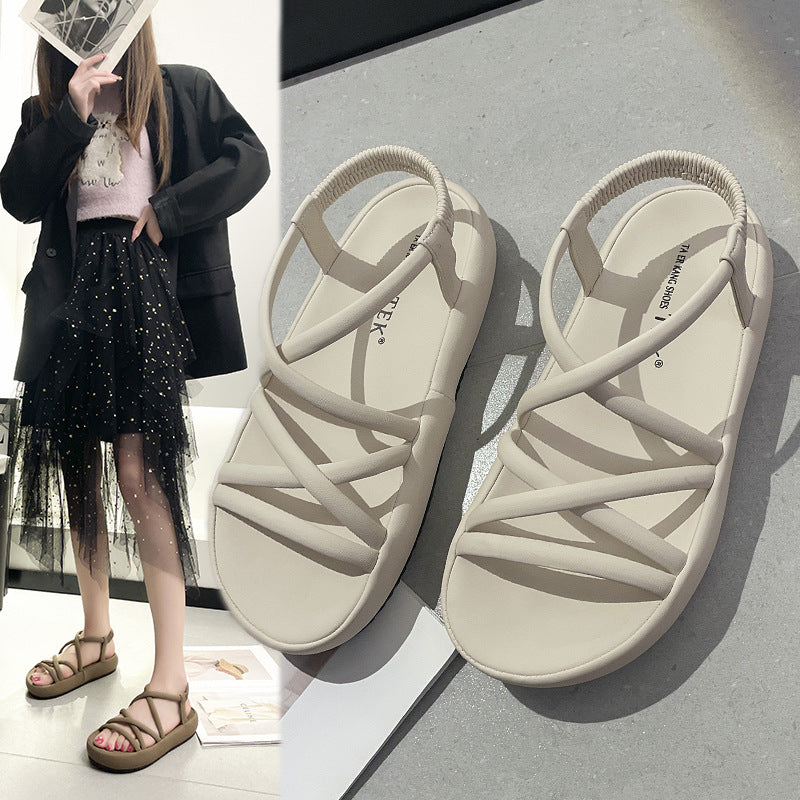 Women's Roman Fashion High-grade Dress Fairy Style Thick Sandals