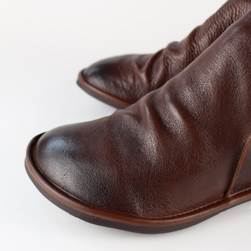 Handmade Leather Chelsea Boots For Women Soft Ankle Boots Retro Round Toe Short Boots For Fall And Winter Coffee/Black