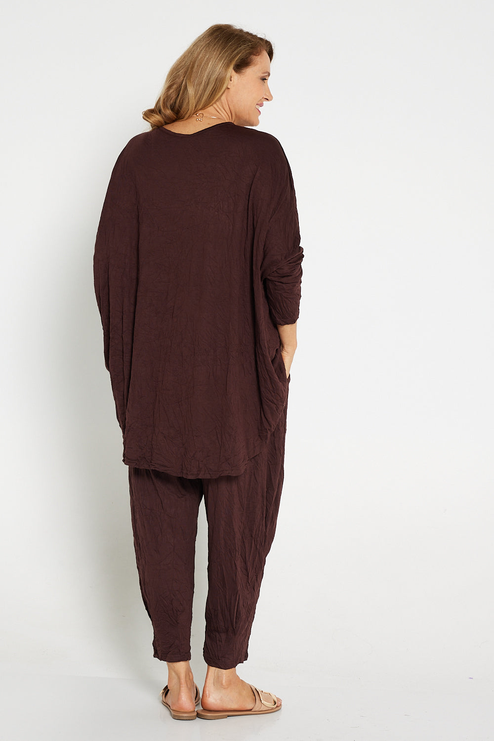 V Neck Celia Top - Chocolate