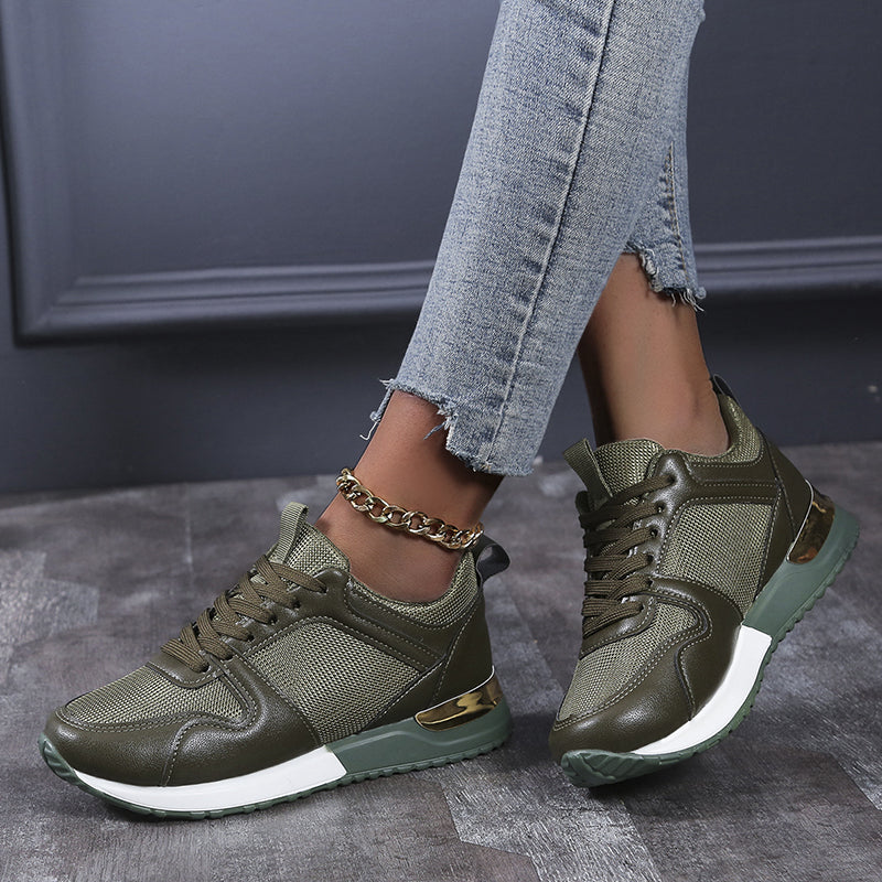 Solid Color Mesh Running Sports Truck Shoes
