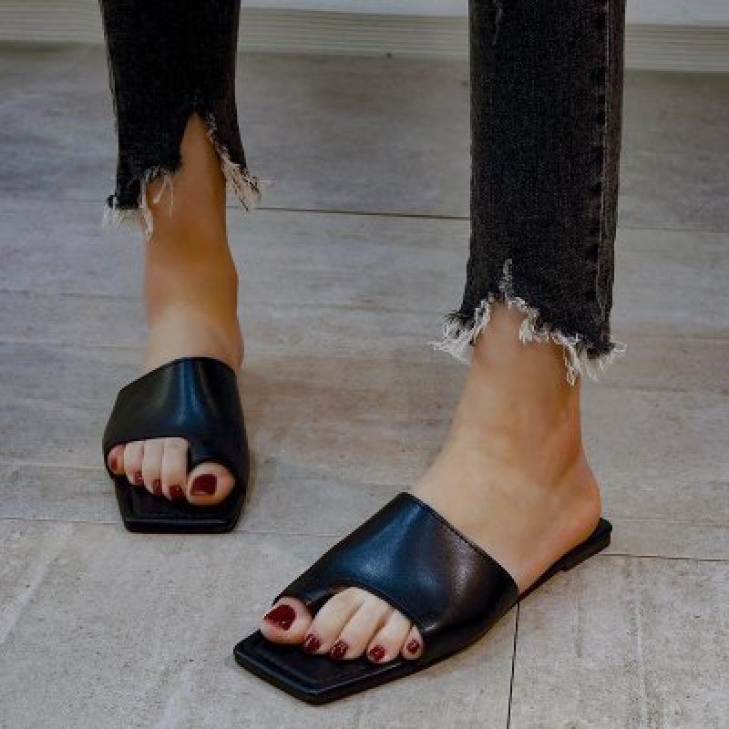Solid Color Square Heel Sandals