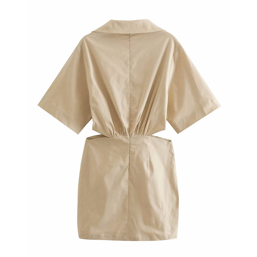 Chic Back Zip Cut Out Short Dress