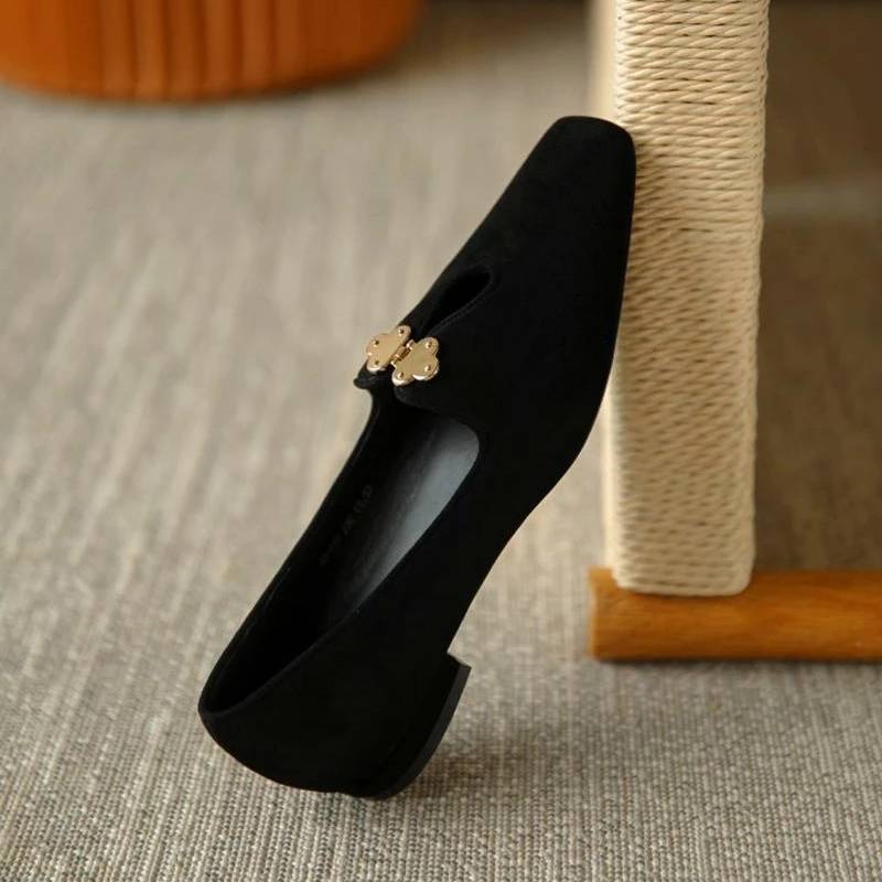 Flat Round Toe Solid Color Single Shoes