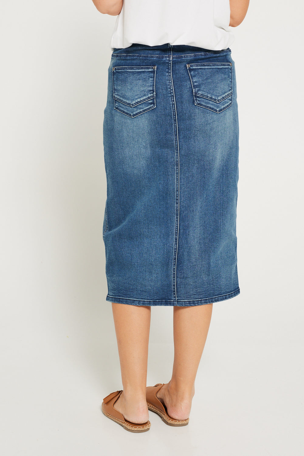 Hadley Denim Skirt - Mid Wash
