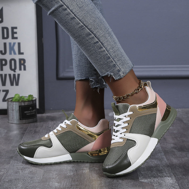 Solid Color Mesh Running Sports Truck Shoes