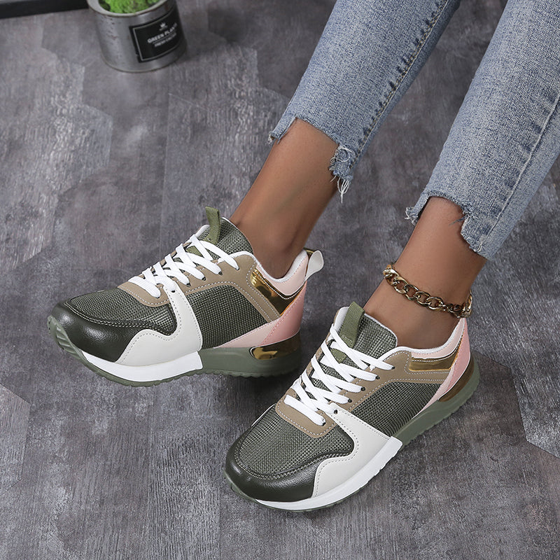 Solid Color Mesh Running Sports Truck Shoes