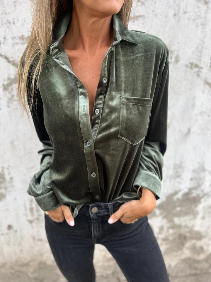 Velvet Single Breasted Shirt