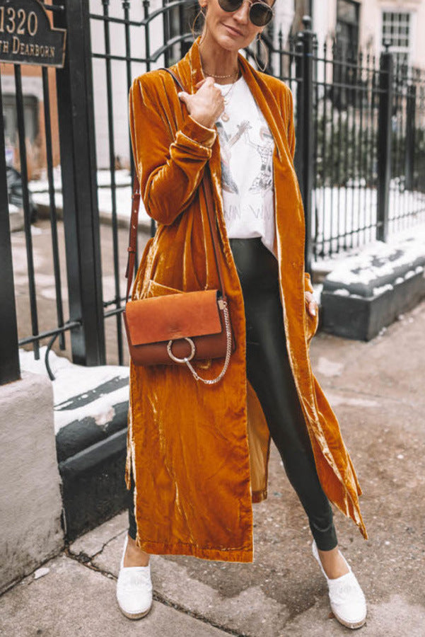 Cheering My Way Velvet Cardigan Coat