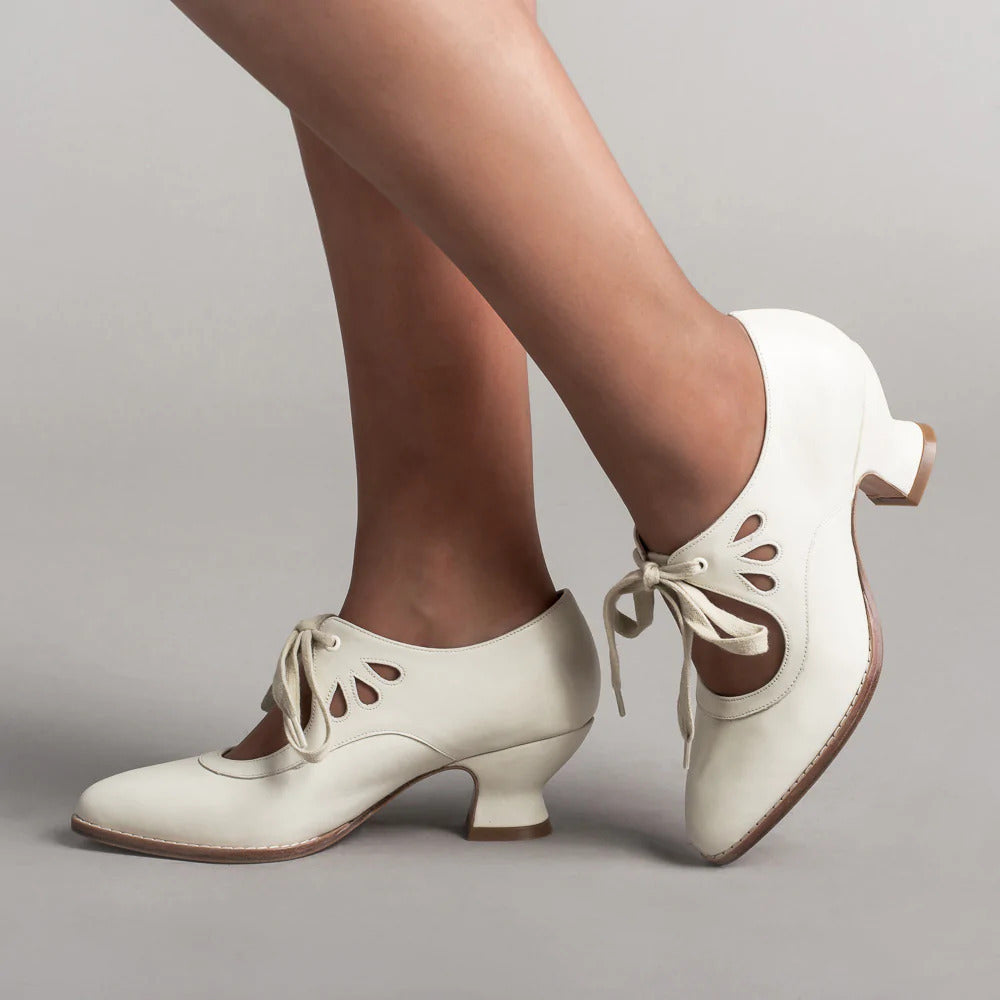 Mary Jane Hollow High Heel Lace-Up Sandals