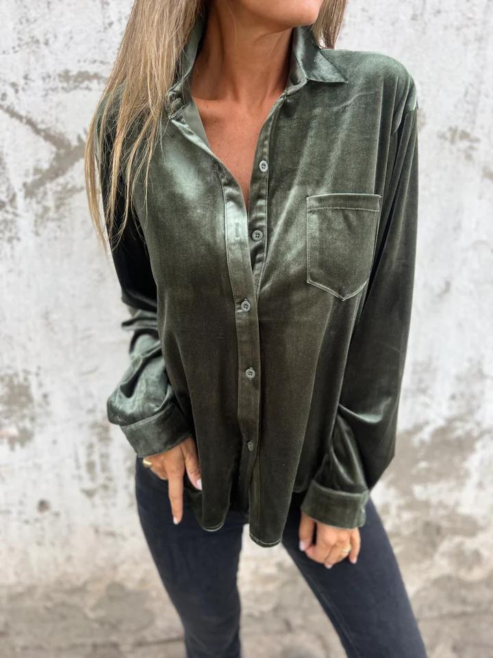 Velvet Single Breasted Shirt