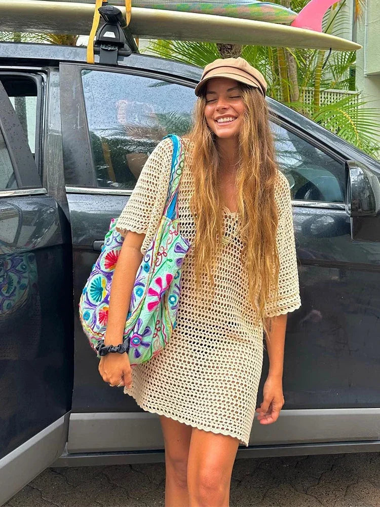 V Neck Swim Dress