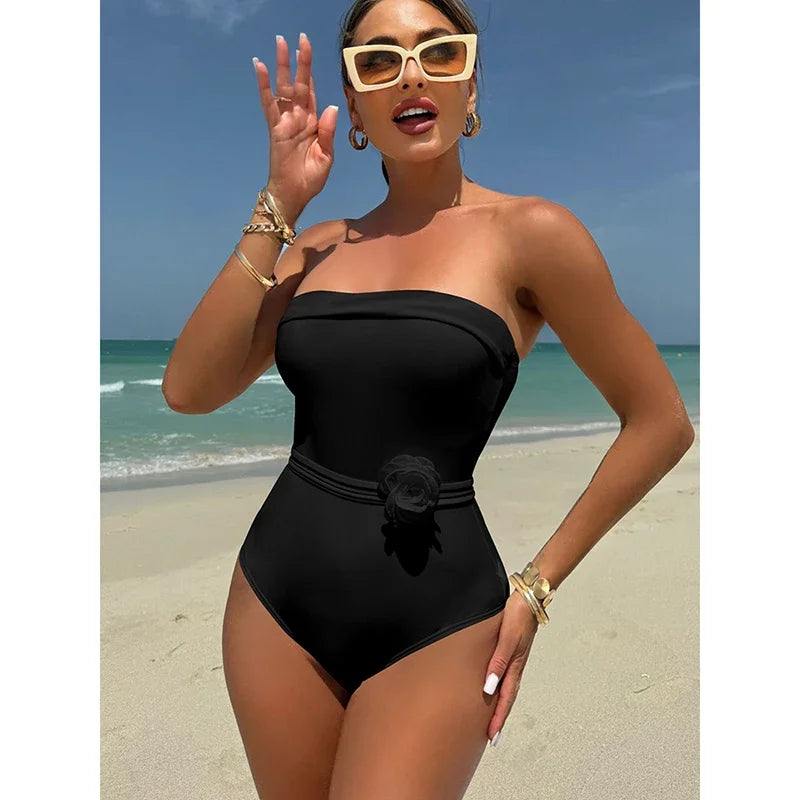 3D Floral Swim Dress