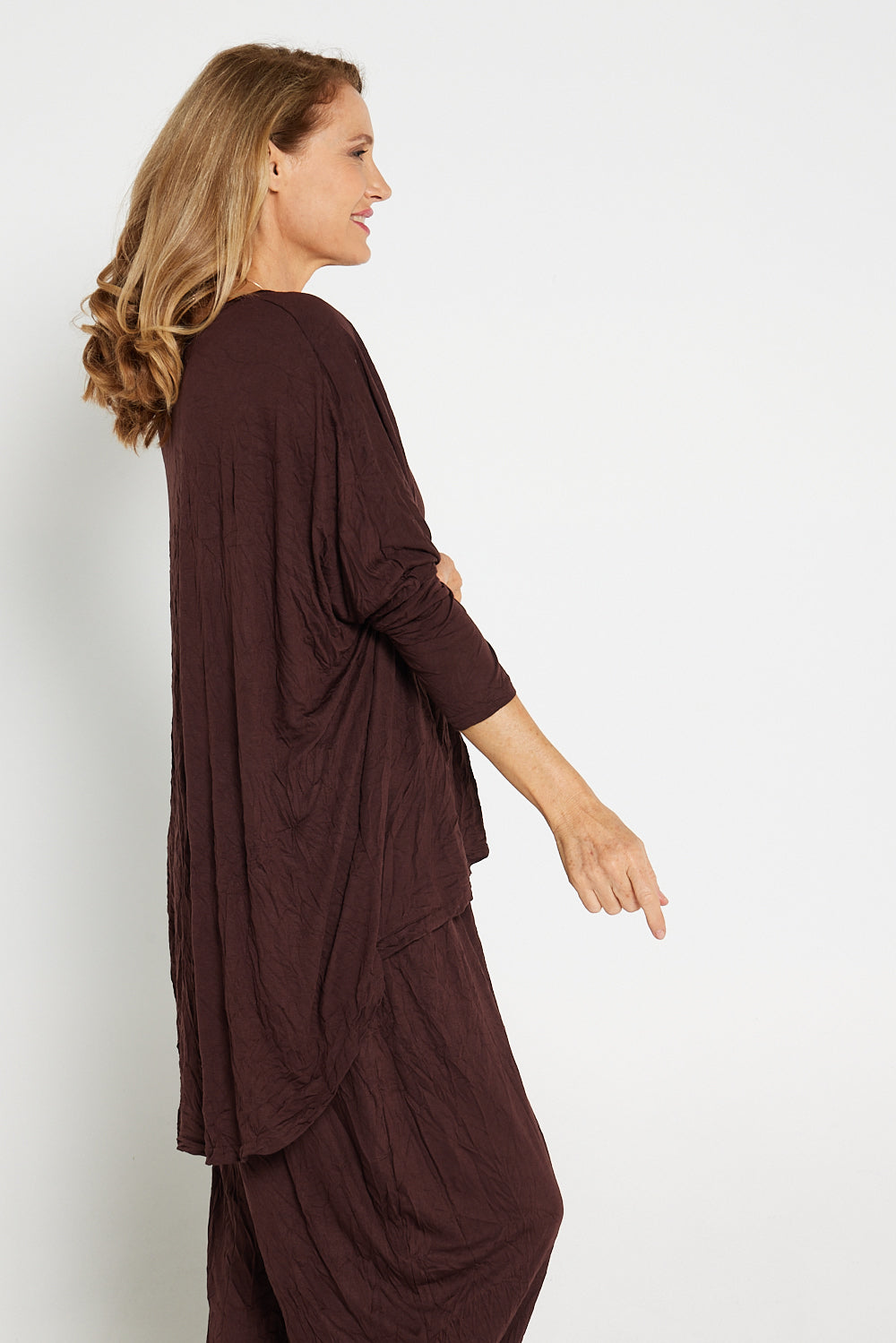 V Neck Celia Top - Chocolate