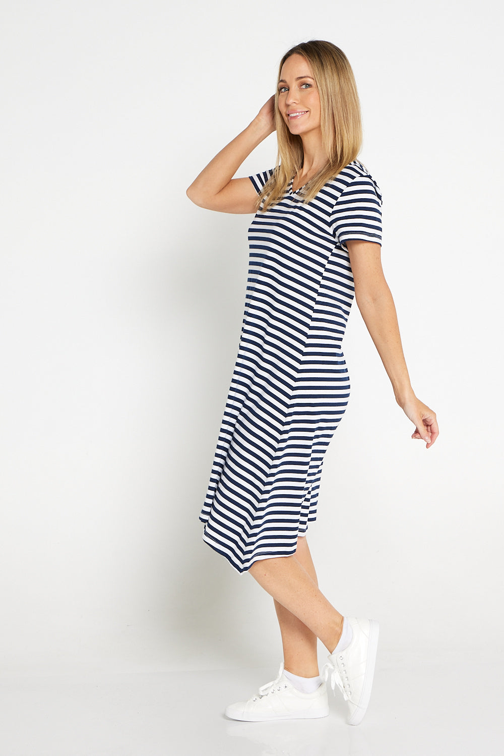 Vanessa Dress - Navy Stripe
