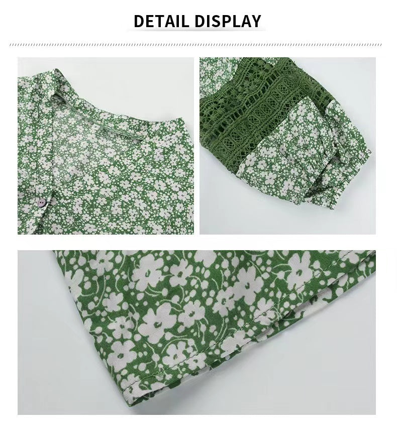 V Neck Loose Floral Dress