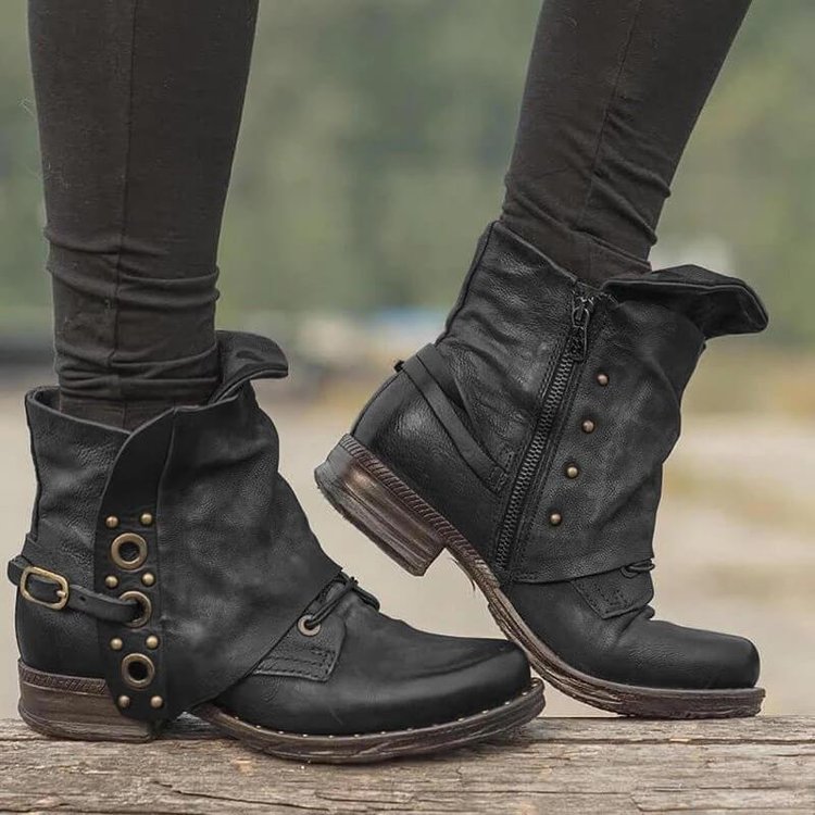 Women's Low-Profile Retro Cuffed Boots