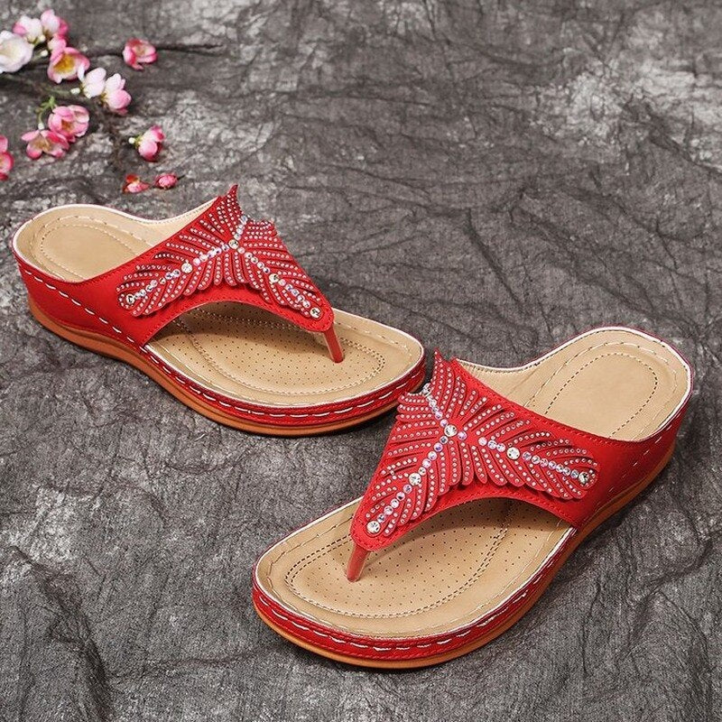 Slope Heel Flip Flops Sandals