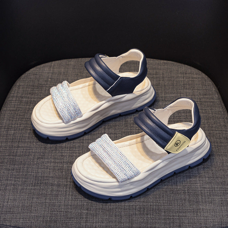 Women's Thick-soled Height Increasing White Summer Breathable Sandals