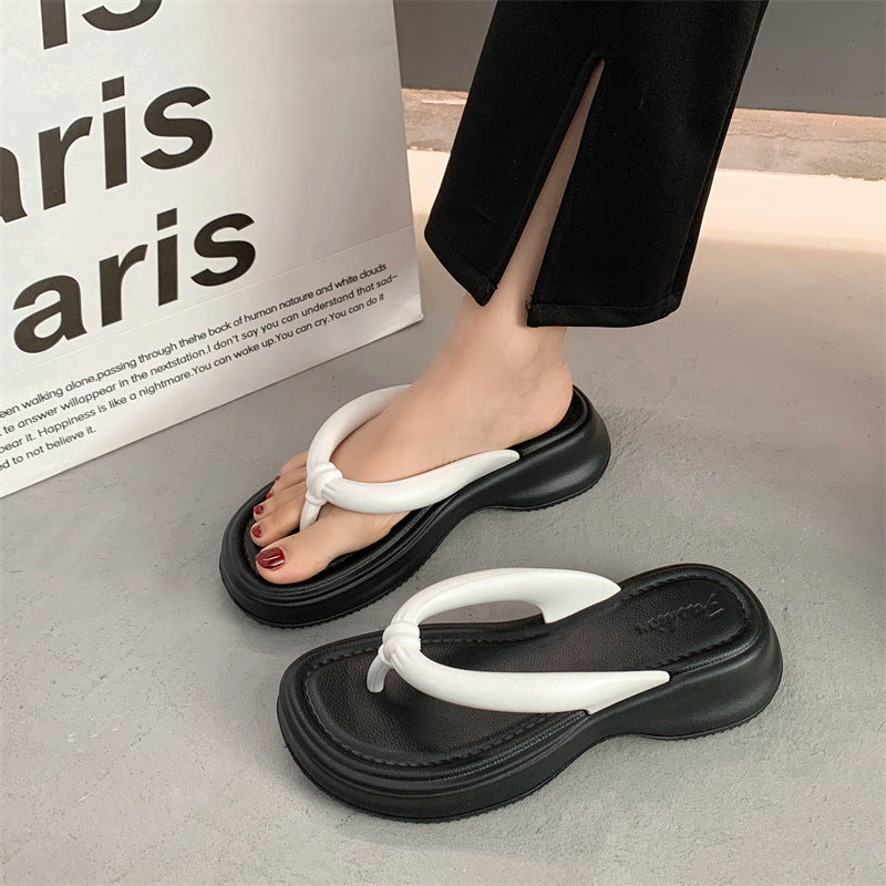 Women's Summer Thick-soled Two-color Matching Flip-flops Comfortable Sandals