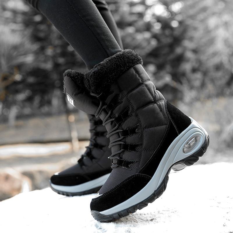Winter Women Boots Warm Mid-Calf Snow Boots