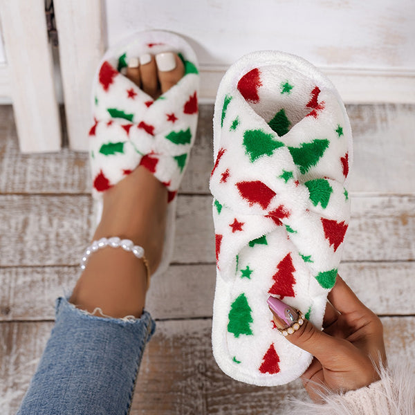 Christmas Warm Fuzzy Flat Slippers