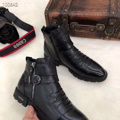 Italian Hand-embossed Zipper Boots