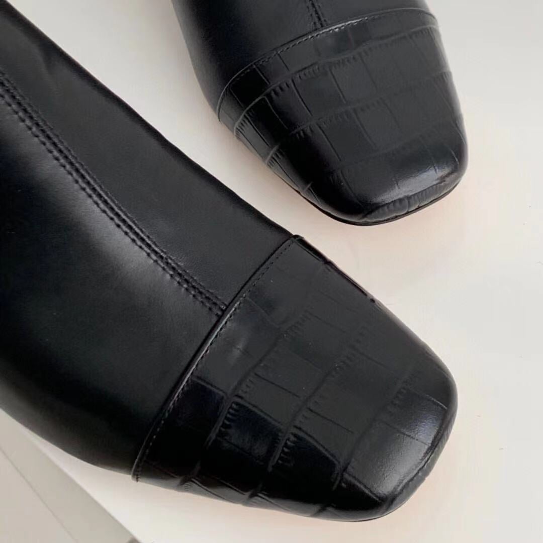 Classic Elegant Ankle Boots Mid Heel Sheepskin Elastic Boots Black