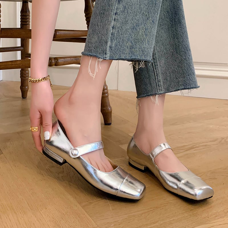 Jonisha Square Toe Block Heels Mary Jane Shoes