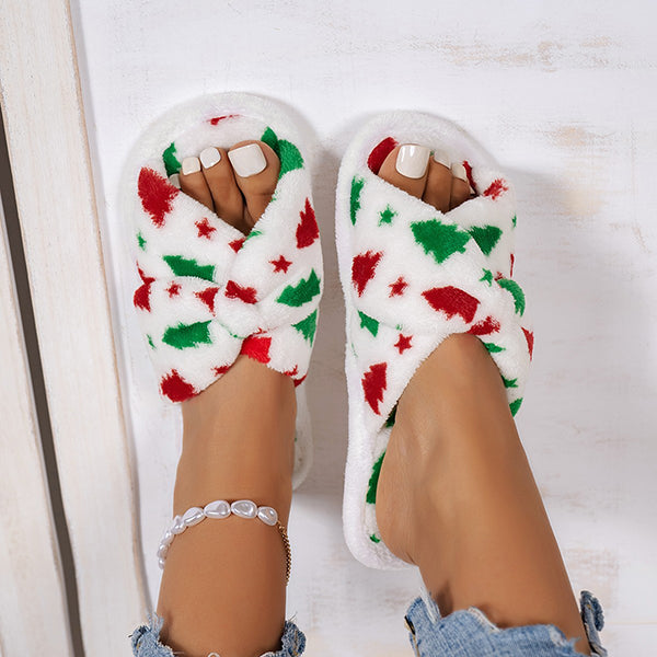 Christmas Warm Fuzzy Flat Slippers