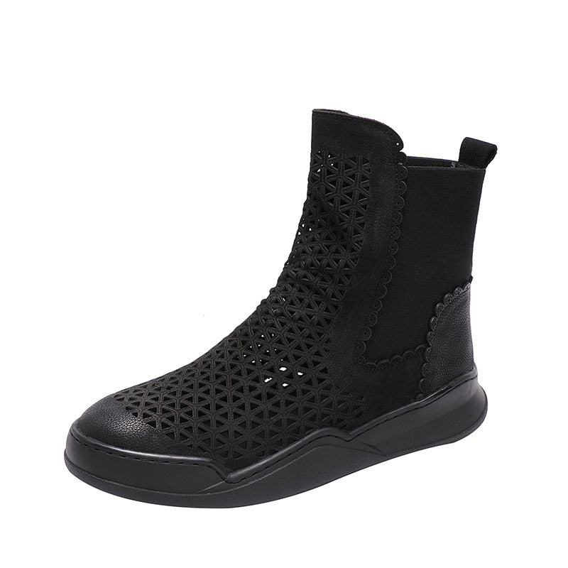 Handmade Leather Chelsea Boots For Women in Caramel/Coffee/Black - Summer Booties