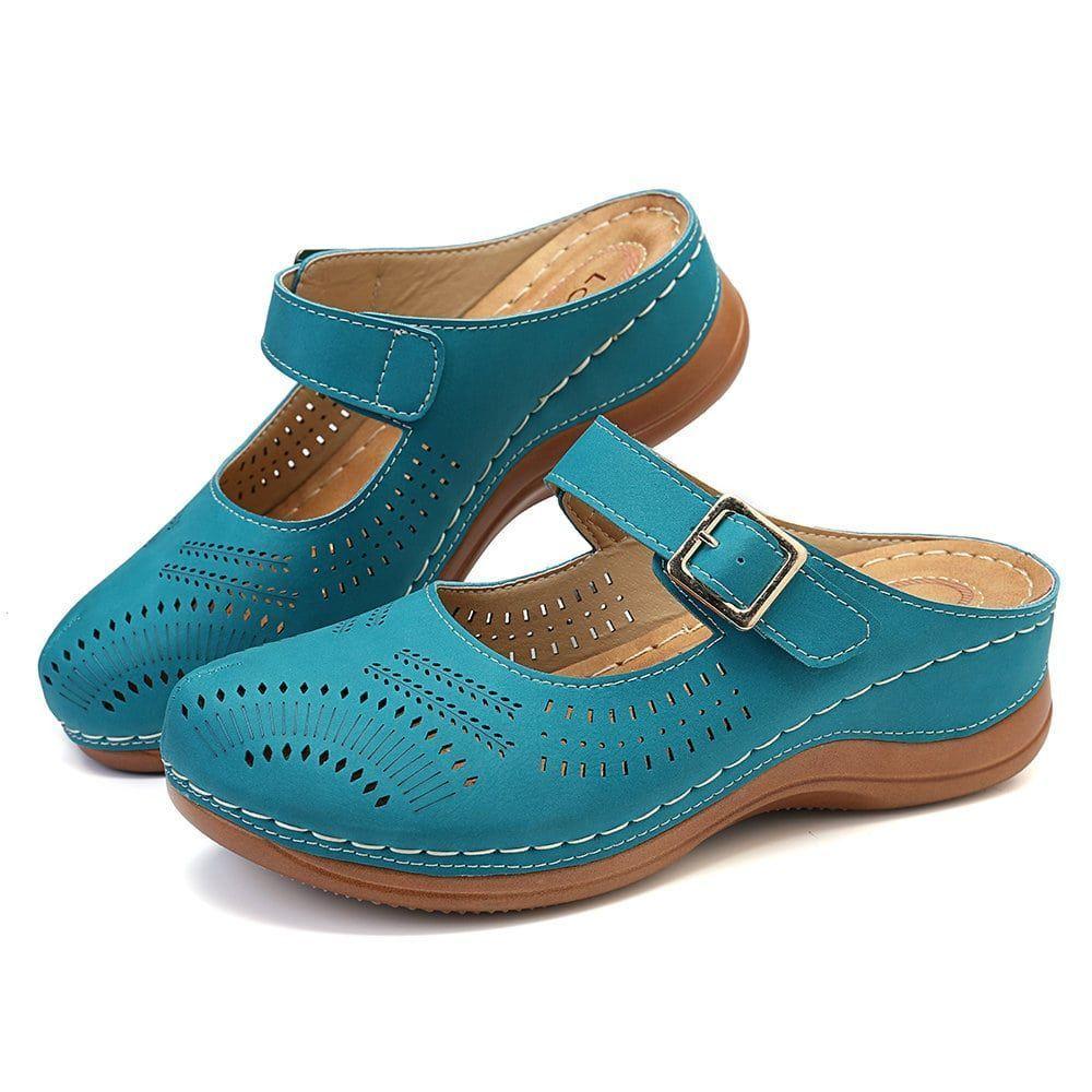 Hollow Out Open Heel Casual Wedges Sandals