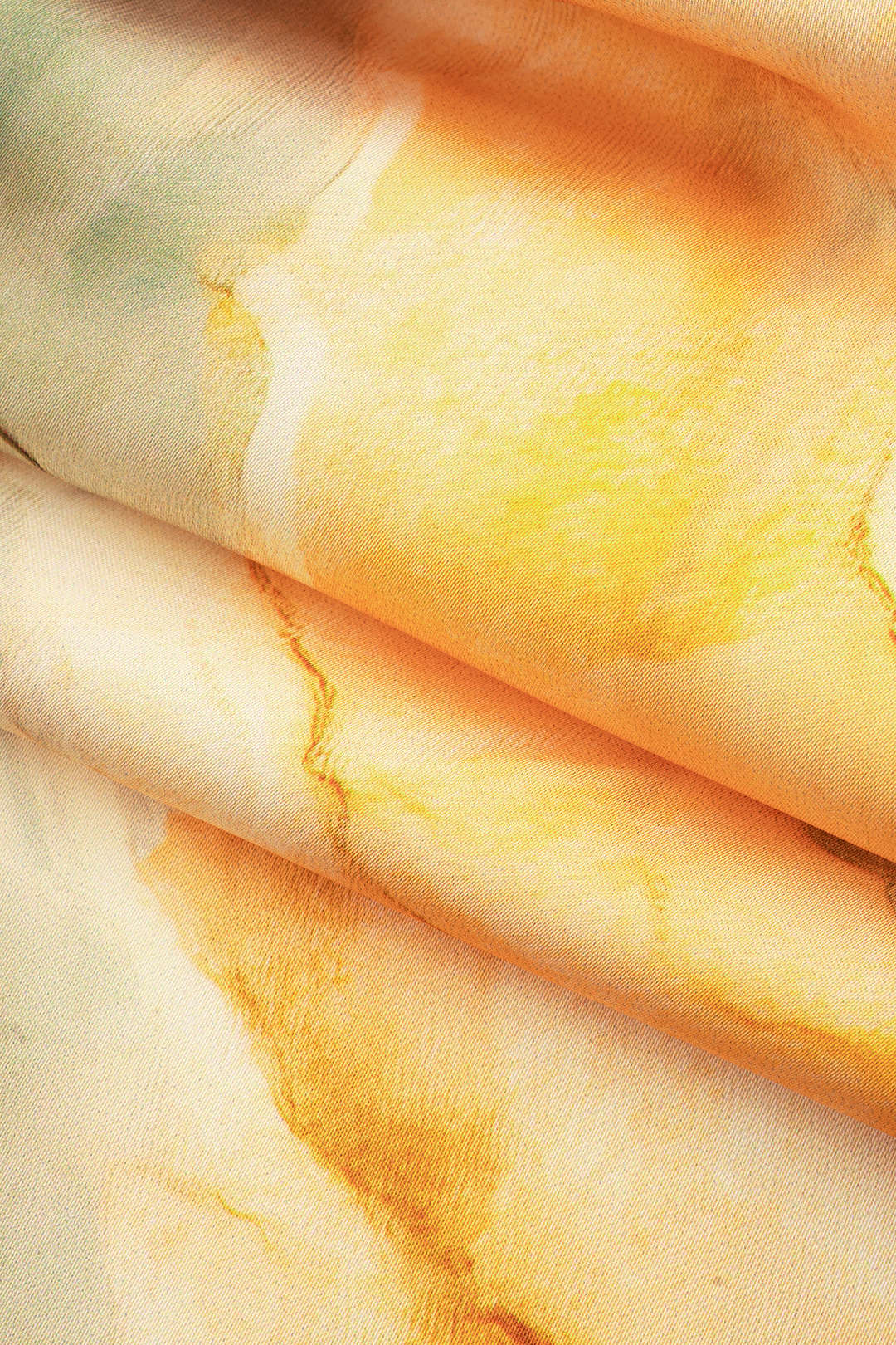 Tie Dye Print Satin High Slit Ruched Skirt