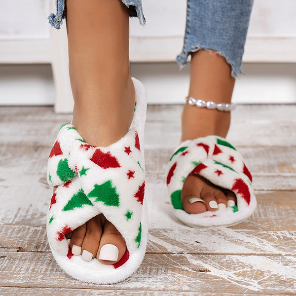 Christmas Warm Fuzzy Flat Slippers
