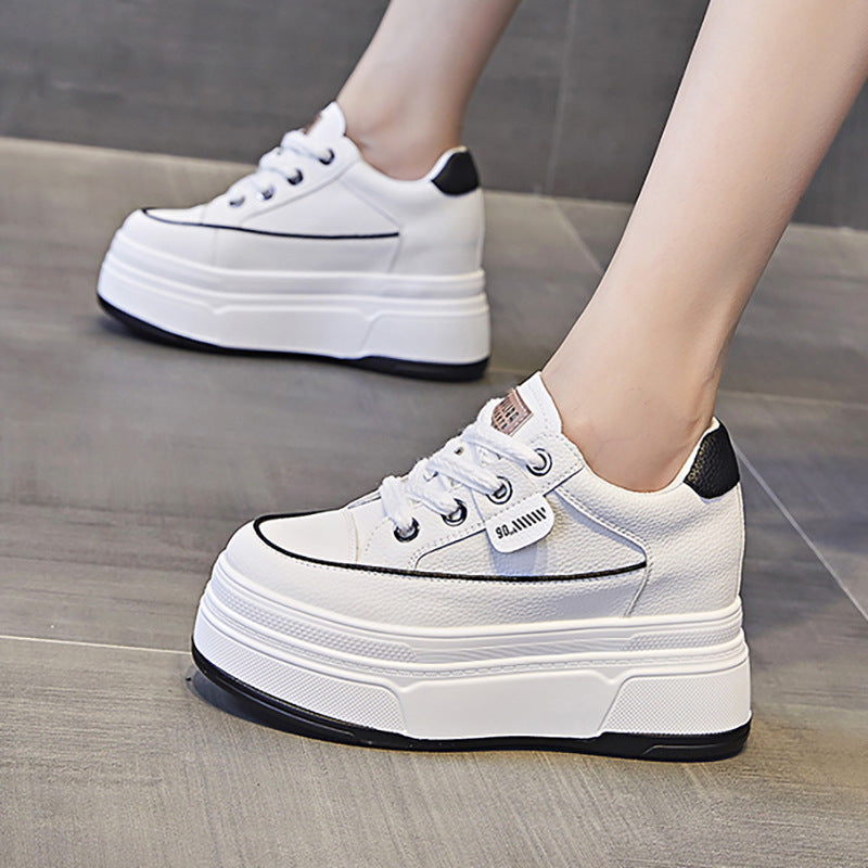 Women's Genuine Elevator White Autumn Sports Versatile Sandals