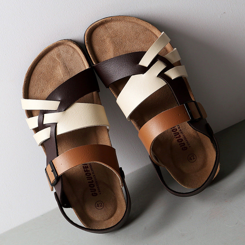 Men's Two-way Summer Large Size Flat Bottom Sandals