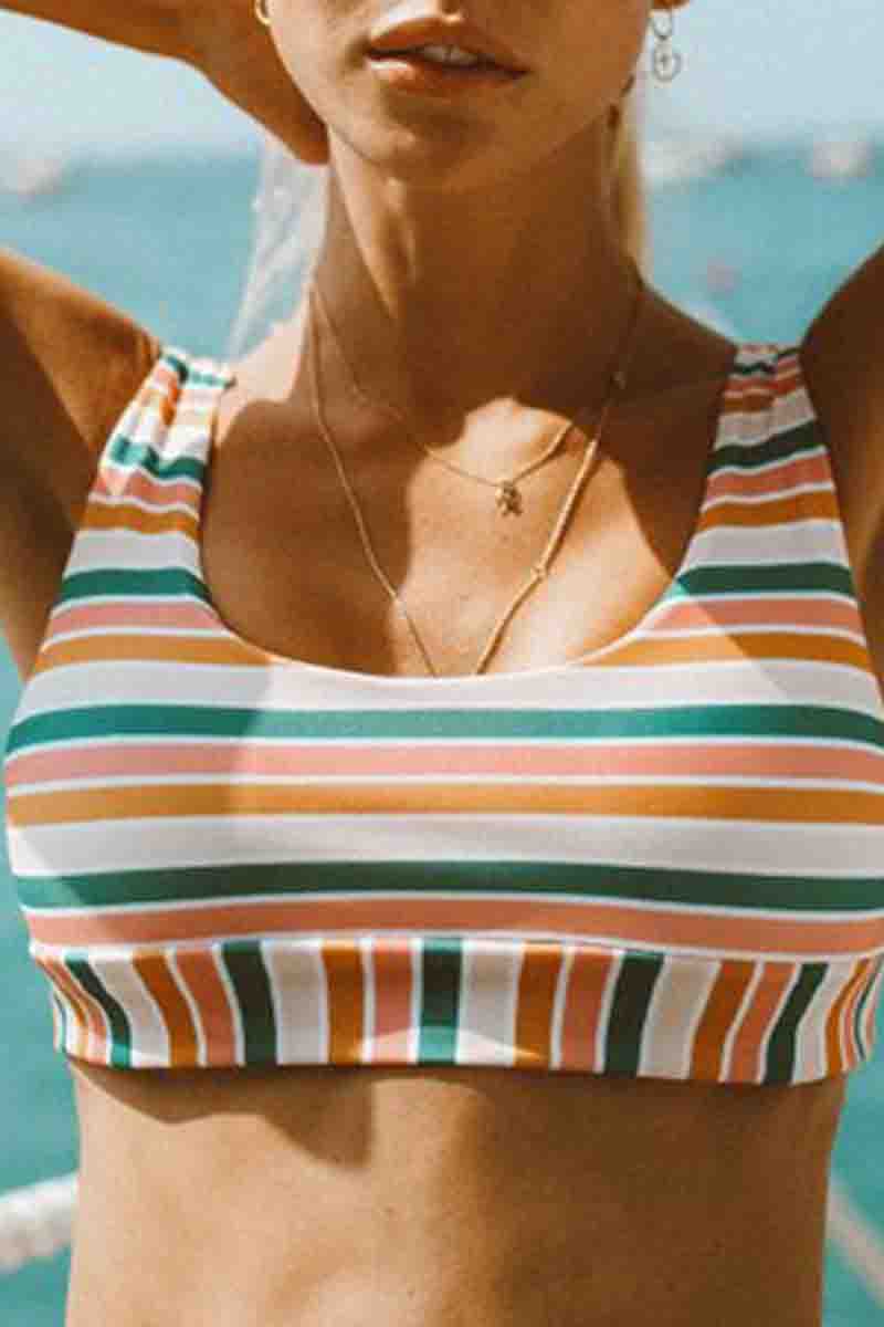 Rainbow Striped Two pieces Swimsuit