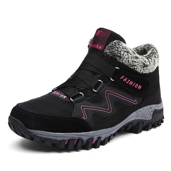 Men's and women's winter thermal velvet velcro buckle trendy joker hiking sneakers