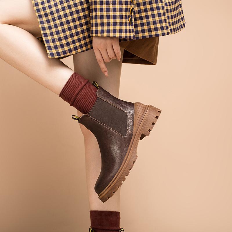 Leather Chelsea Boots Handmade Designer Ankle Boots Black/Coffee